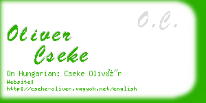 oliver cseke business card
